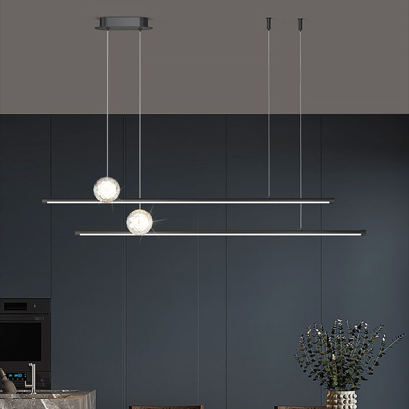 Linear Island Lights Contemporary Metal Island Lighting Fixture for Kitchen