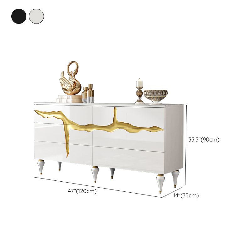 13.65-inch Width Modern Storage Chest Dresser Stone Storage Chest with 6 Drawers