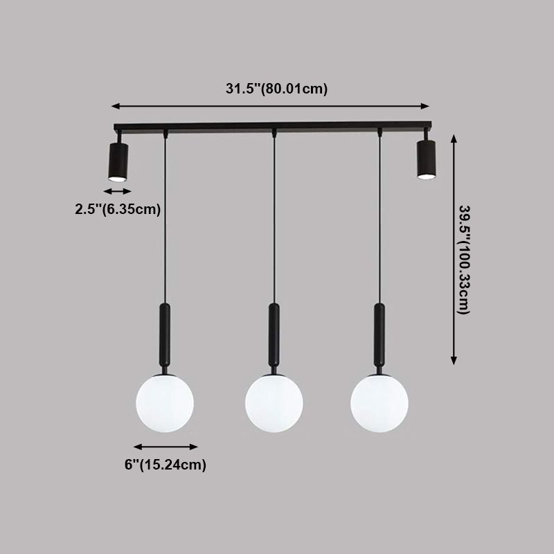 5 luminaires d'éclairage léger de l'île de cylindre