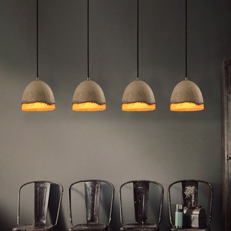 Contemporary Shaded Ceiling Light Cement 1-Light Restaurant Hanging Pendant Light in Grey
