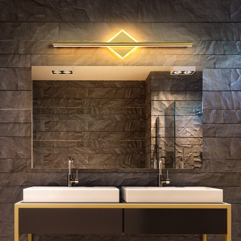 Metal Linear Vanity Wall Sconce Modern Style 1 Light Vanity Lighting Fixtures in Gold
