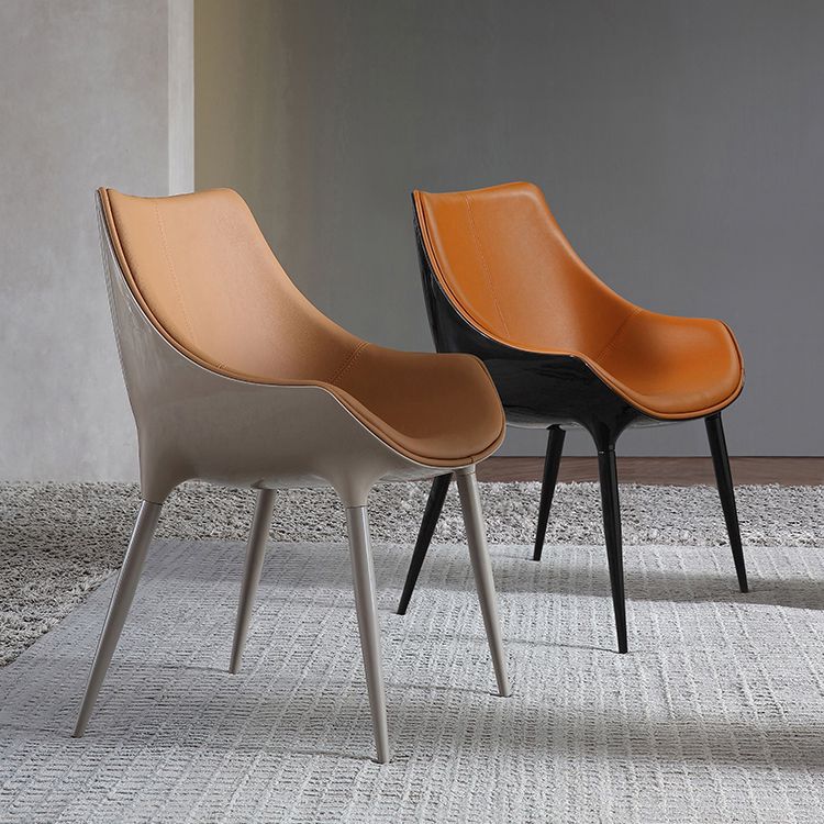 Contemporary Indoor Faux Leather Armless Upholstered Parsons Dining Chair