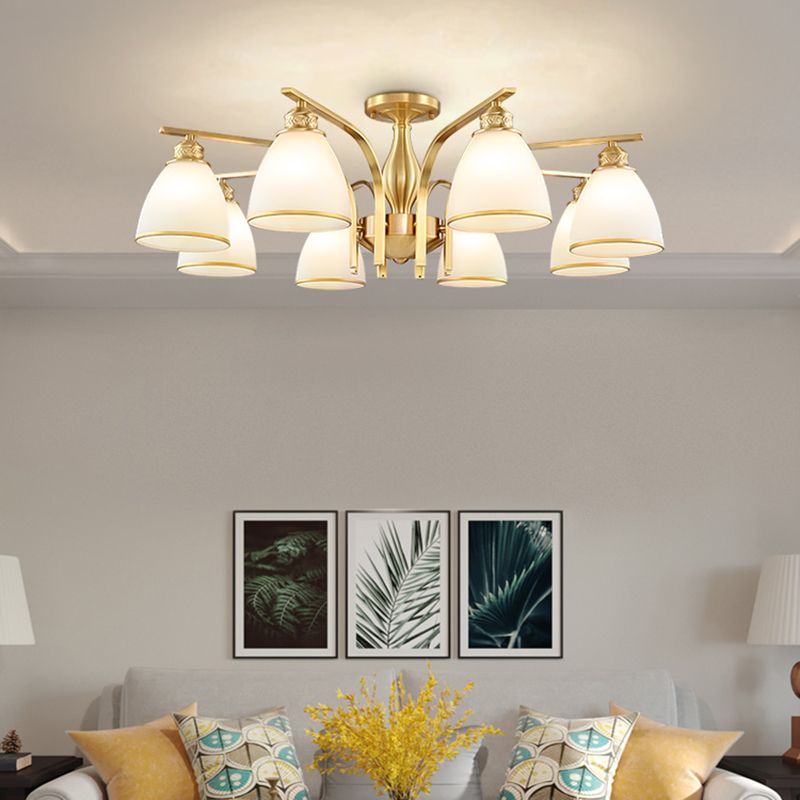 Accesorio montado en el techo de cristal mate del ópalo de la iluminación semi empotrada moderna de la sala de estar