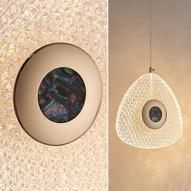 Modern Geometry Hanging Lights Metal Hanging Light Fixtures in Gold