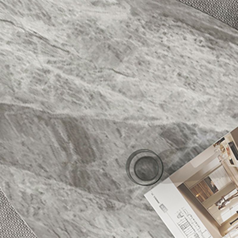 Glam Slate Coffee Cocktail Table Abstract Oval Coffee Table for Living Room