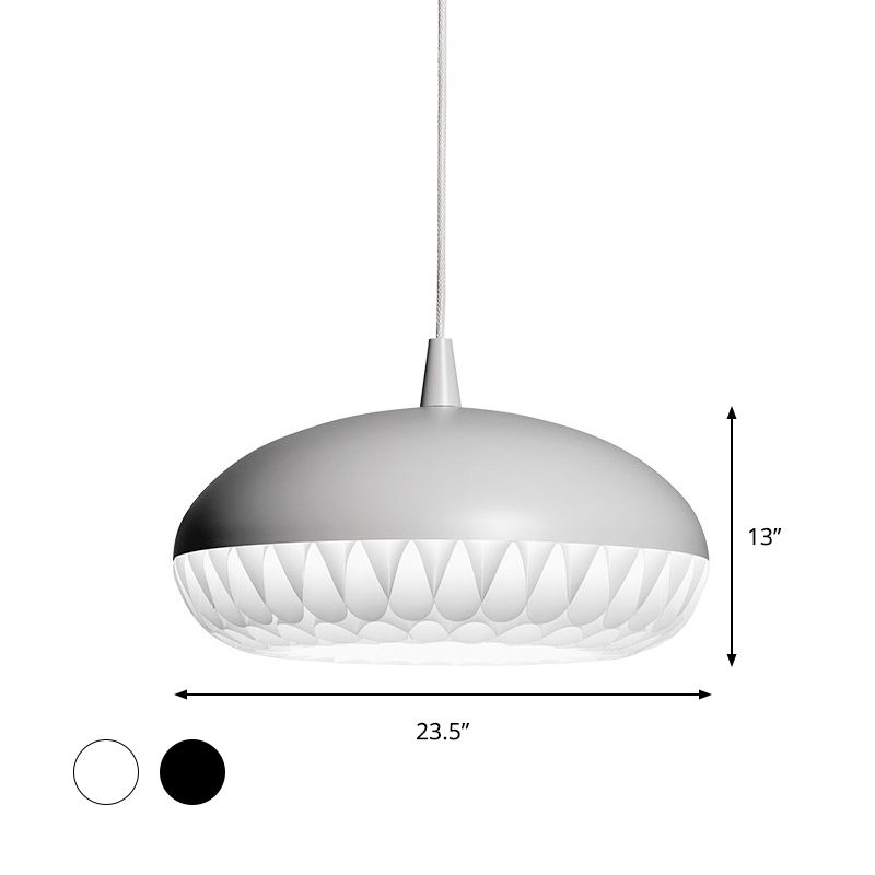 Lampada a sospensione a pendente in metallo Modernismo 1 lampadina bianca/nera illuminazione per il ristorante