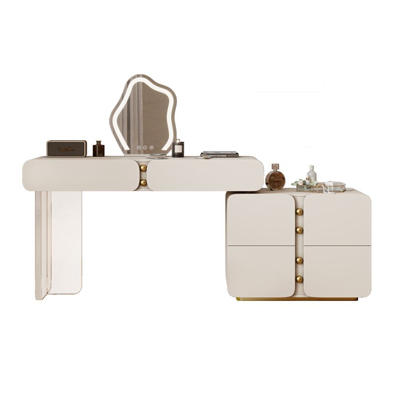 13.77" Wide Make-up Vanity White Makeup Vanity Desk Table with 2/6 Drawers