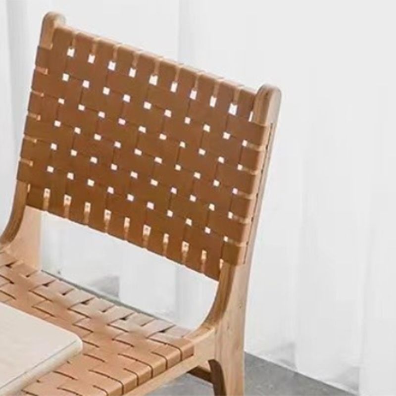 Modern Style Dining Chairs Solid Wood Open Back Dining Chair for Home