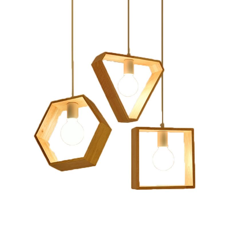 Symplime de pendentif en bois géométrique simple