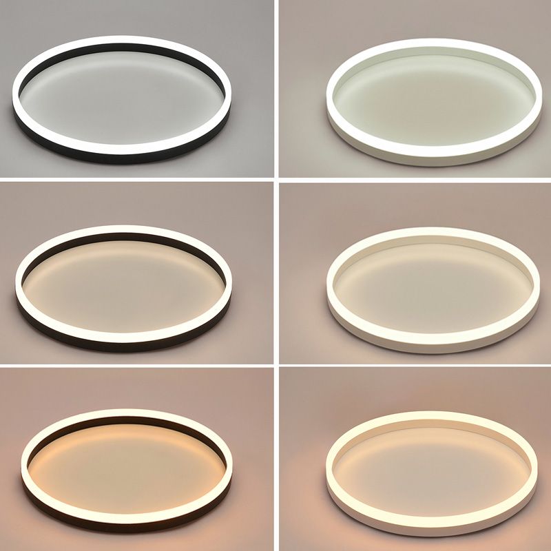 Lámpara de techo de montaje empotrado con anillo circular único y moderno con pantalla acrílica para dormitorio