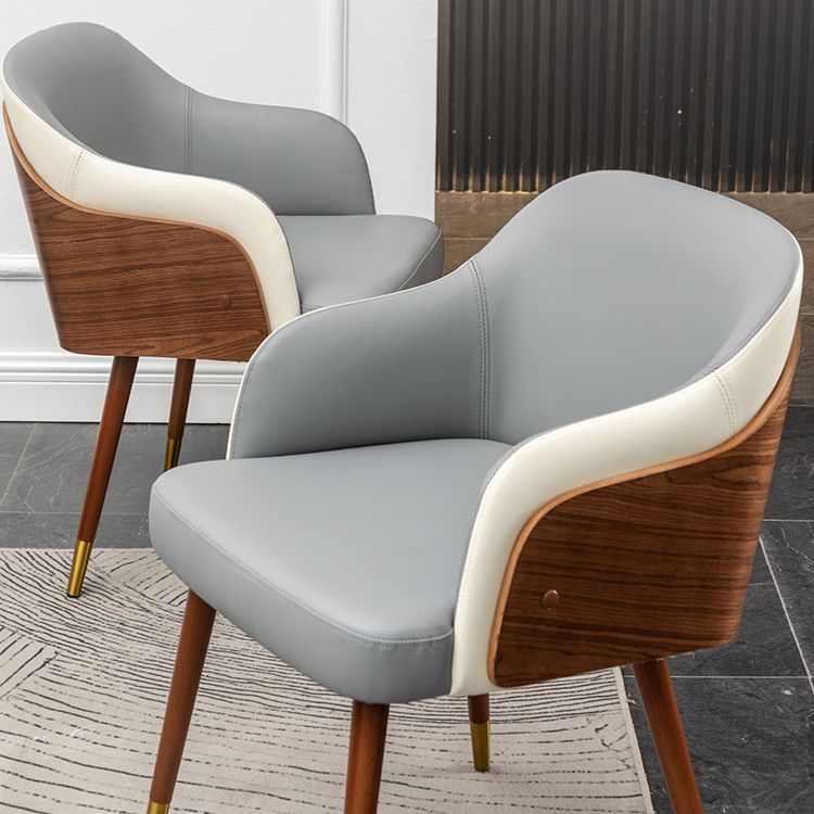 Zeitgenössischer Square Ess Side Stuhl Parsons Armstuhl für Küche mit hölzernen Beinen