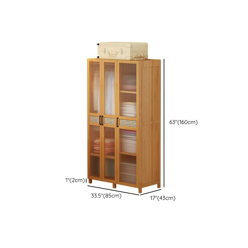 Modern Style Wardrobe Cabinet Wood Clothes Rail Wardrobe Armoire with Legs