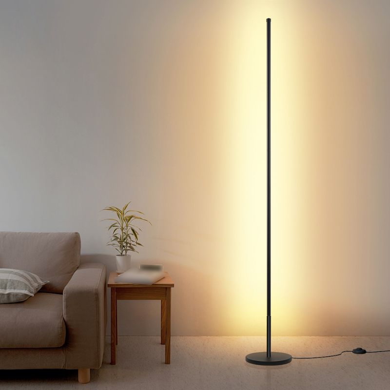 Metal Linear Shape Floor Light Modern 1-Light Floor Light for Bedroom