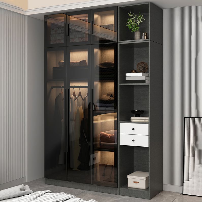 Modern Style Storage Cabinet for Home Mirrored Finish Cabinet with Glass Door