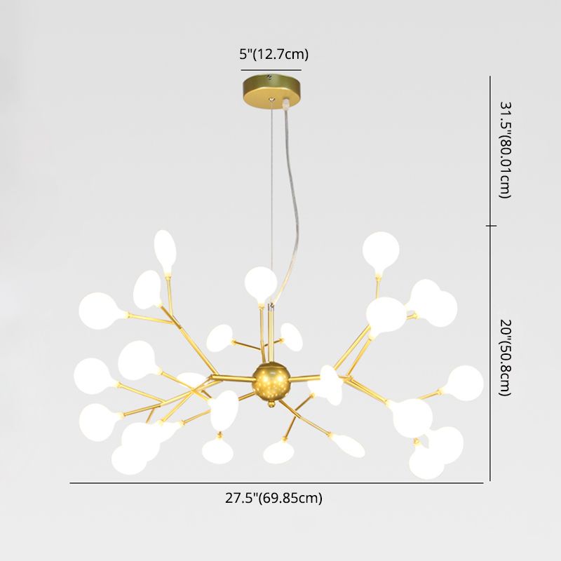 Acrylic Radial Pendant Light in Modern Creative Style Iron Firefly Hanging Lamp for Interior Spaces