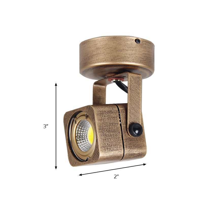 Bronzo a cilindro in ottone/a montaggio semi-floscuto a monte Antique a LED in metallo a LED a LED Attigettabile a soffitto regolabile, 3 "/5" W