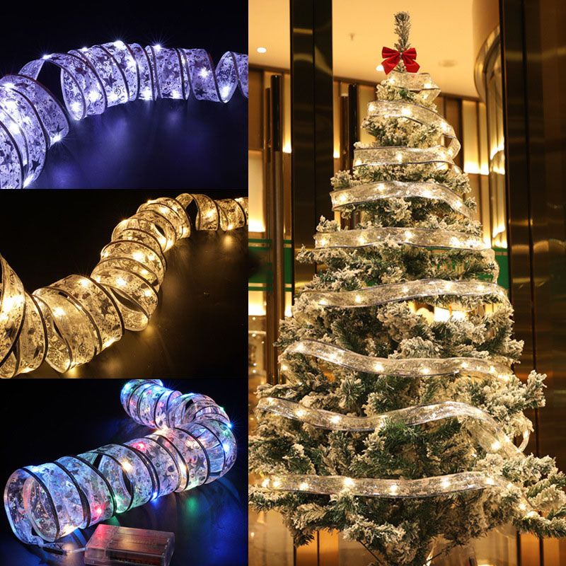 Modern Creative Rope Light Copper Wire Ribbon Light Post for Christmas Decorate