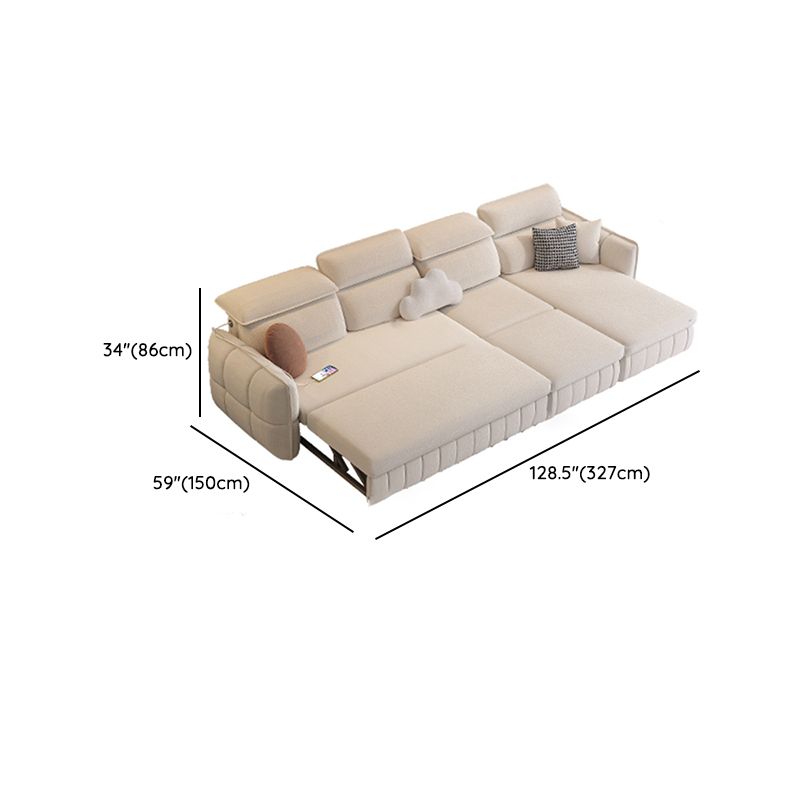 Modern & Contemporary Faux leather Upholstered Futon Sofa Bed in White