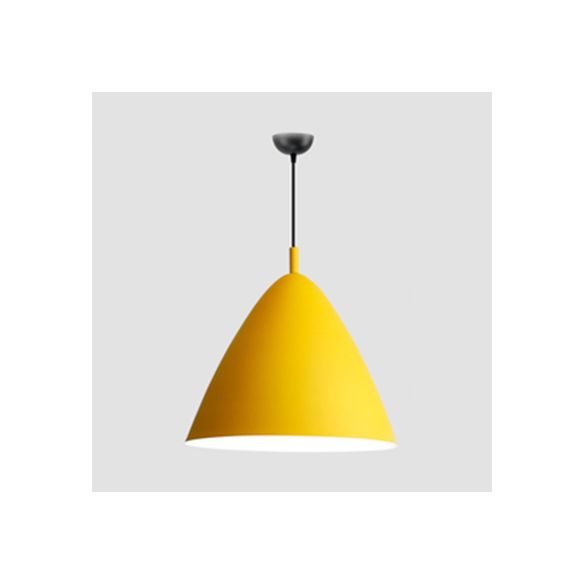 Nordic Candy Colored Pendant Fixture Pyramid Shade 10.5/13/16 Inch Wide One Light Aluminum Hanging Light for Cafe