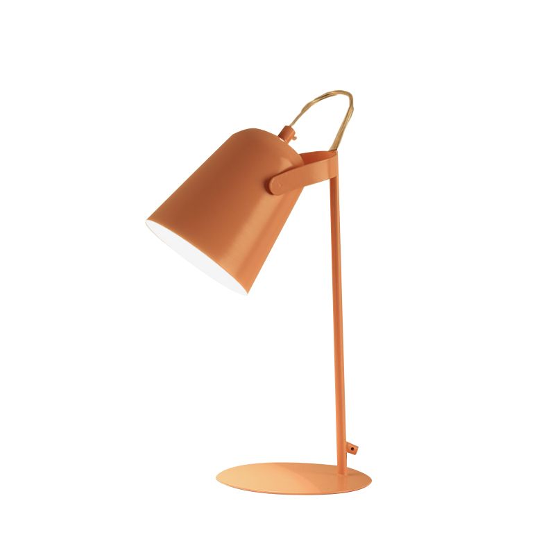 Macoron Style Tapered Desk Lighting 1 Light Metallic Rotatable Reading Light in Black/White for Bedroom