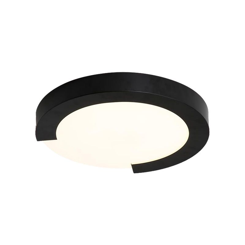 16"/20" Round Flush Mount Ceiling Lights Macaron Acrylic Metal Arc Flush Mount in Black/White/Pink