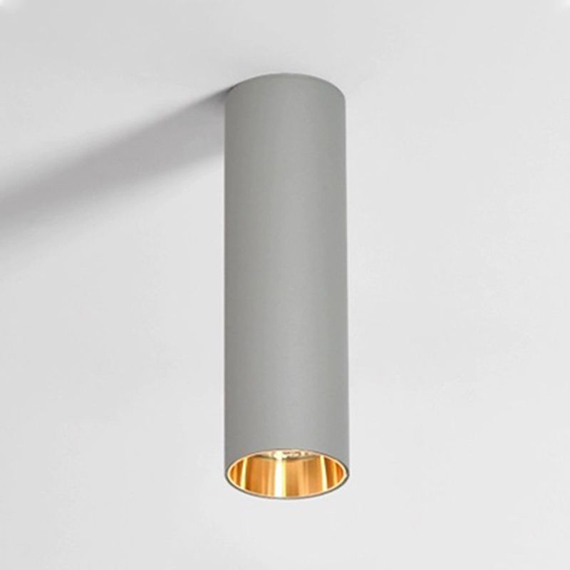 Forma cilindrica LED Lampada da Soffitto Moderna Alluminio 1 Luce Flush Mount per Shop