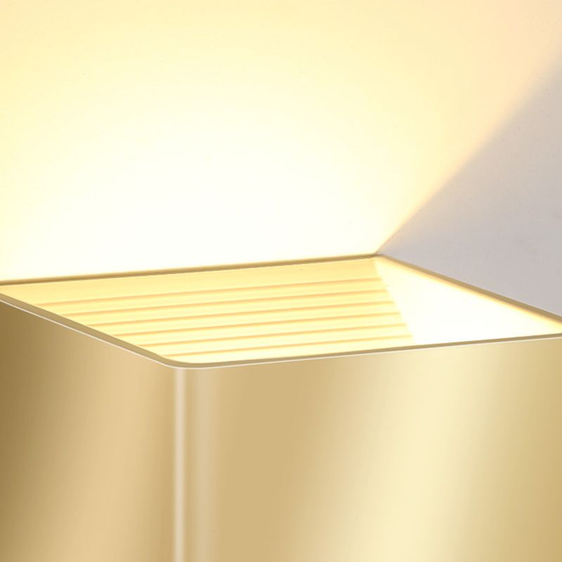 Modern Golden Wall Mounted Sconce Rectangle 2 Lights Shaded Wall Light