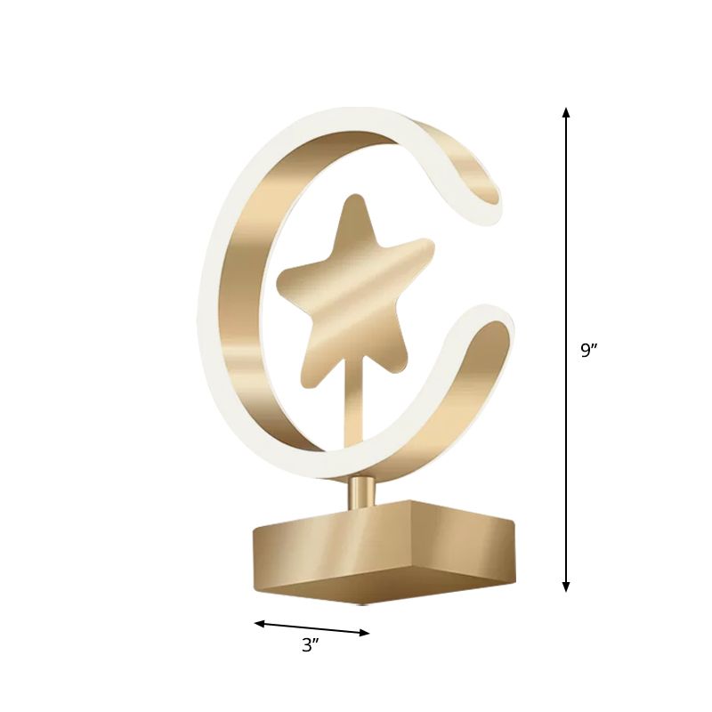 Lampada a parete acrilica a stella Lampada a muro a parete oro a LED contemporanea in luce calda/bianca
