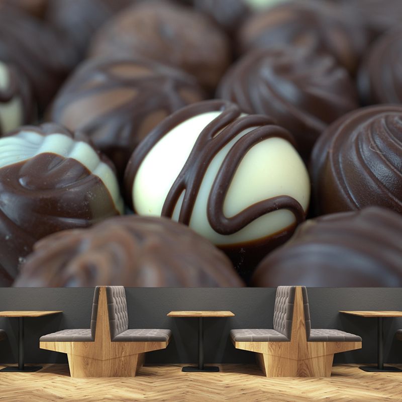 Modern Mural Dessert with Chocolate Pattern Environment Friendly for Dessert Shop