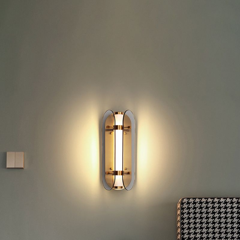 Modern LED Wall Lamp 1-Light Wall Mount Lamp with Glass Shade for Bedroom
