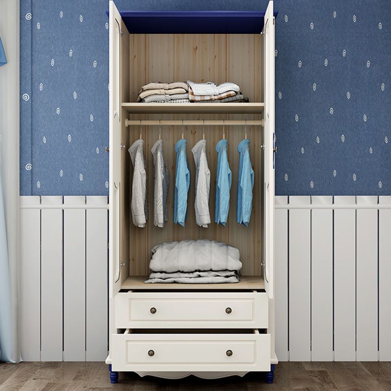 Rectangular Wardrobe Cabinet Nautical Style Home Wooden Wardrobe Closet