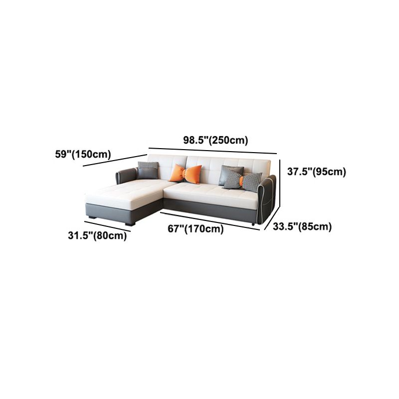 Mid Century Modern Tight Back Sofa Faux Leather Square Arm Sofa