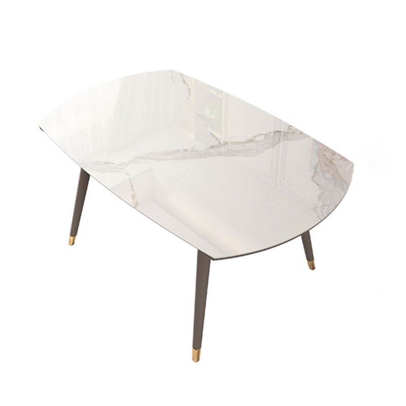 Luxury Sintered Stone Top Table Extendable Round Table with Wooden 4 Legs