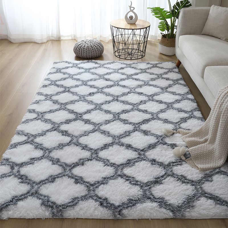 Casual Geometric Print Rug Multi Colored Polyster Indoor Rug Non-Slip Backing Pet Friendly Area Carpet for Living Room