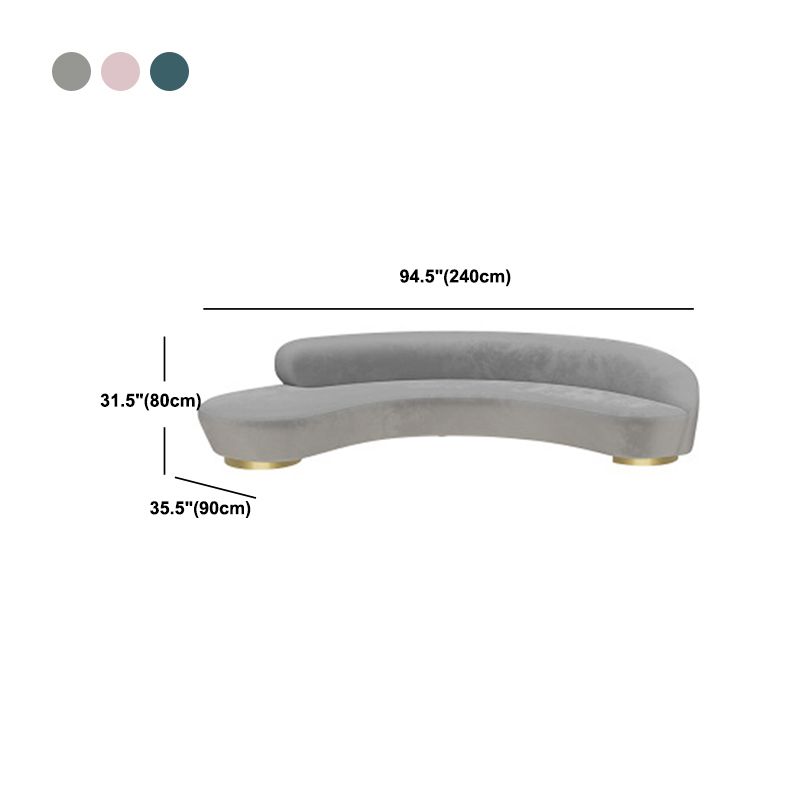 Contemporary Curved SofaWool Recessed Arm Sofa 35.43 inch Wide