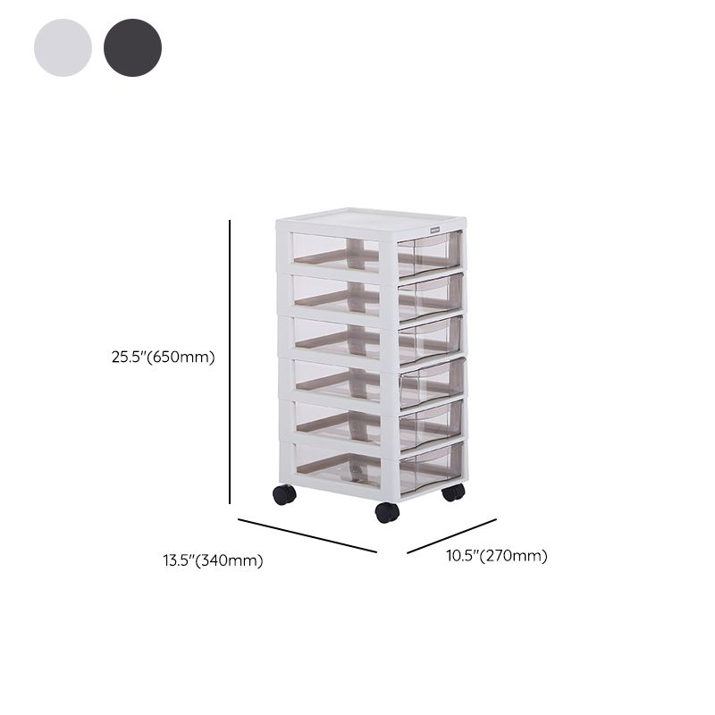 Modern Plastic File Cabinet Multi-Drawers Acrylic File Cabinet with Wheels