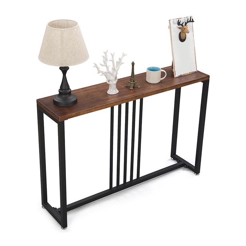 Solid Wood Rectangle Console Table 29.53-inch Tall End Table with 1 Shelf