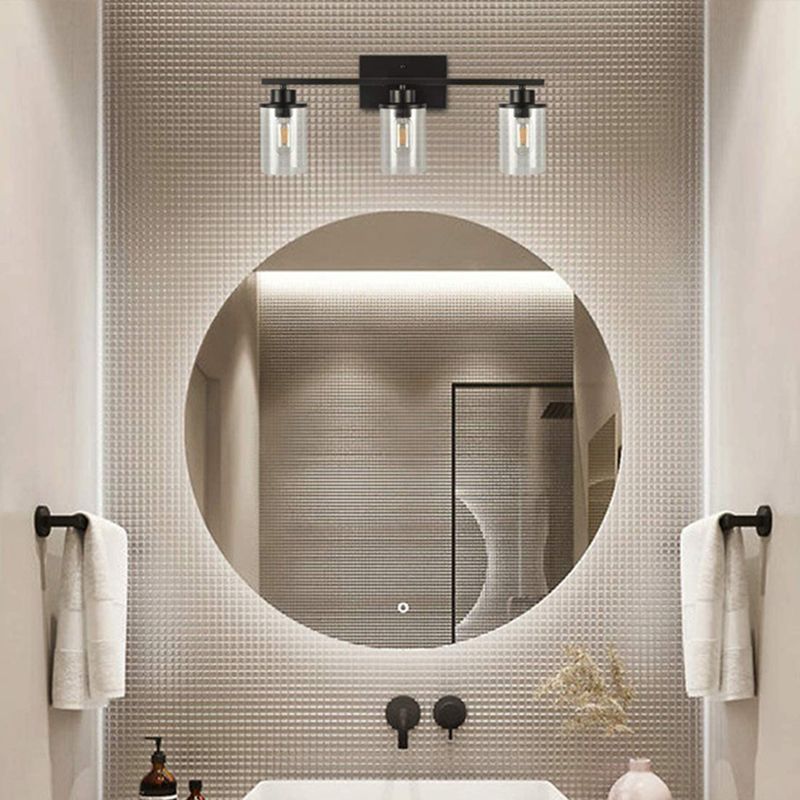 Traditional Bathroom Vanity Lighting 1 / 2 / 3 - Head Iron & Glass Bath Sconce