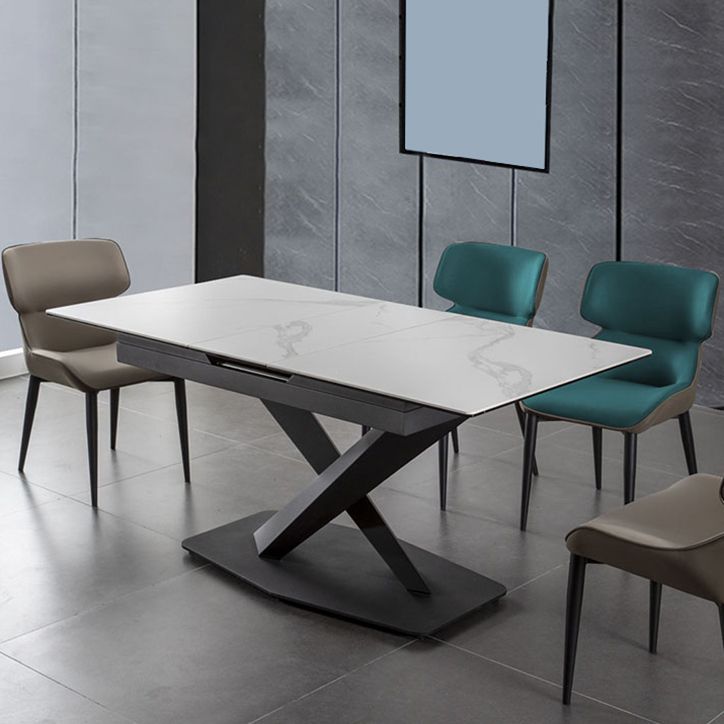Faux Leather and Metal Armless Dining Chairs Modern Side Chair