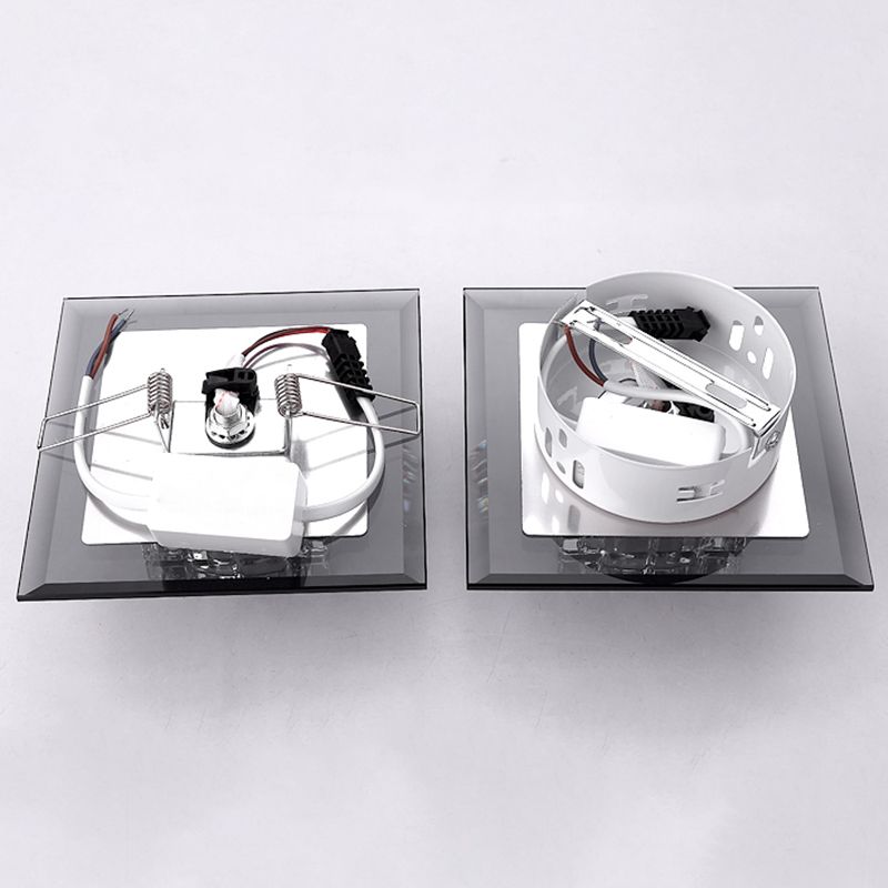 Small Corridor Flush Light Crystal Block Modern Style LED Flush Ceiling Light Fixture