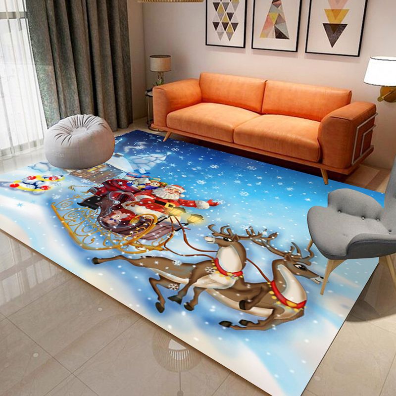 Purple Modern Indoor Rug Polyester Horse Area Rug Non-Slip Backing Rug for Drawing Room