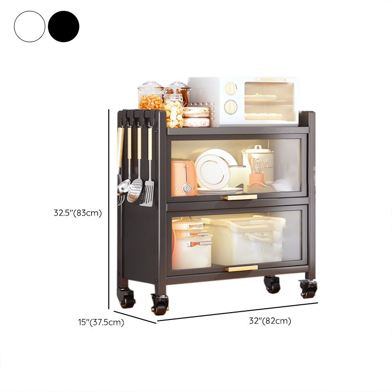 Standard Metal Bookshelf Glam Closed Back Bookcase with Cabinets