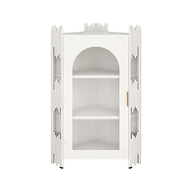 Glam Stone and Metal Sideboard Table 1 Cabinet Glass Door Buffet Stand