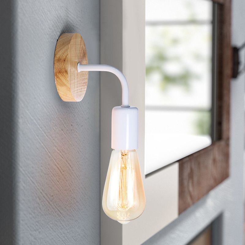 Modern Simple Wall Light Fixture Wooden Wall Light Sconce for Bedroom