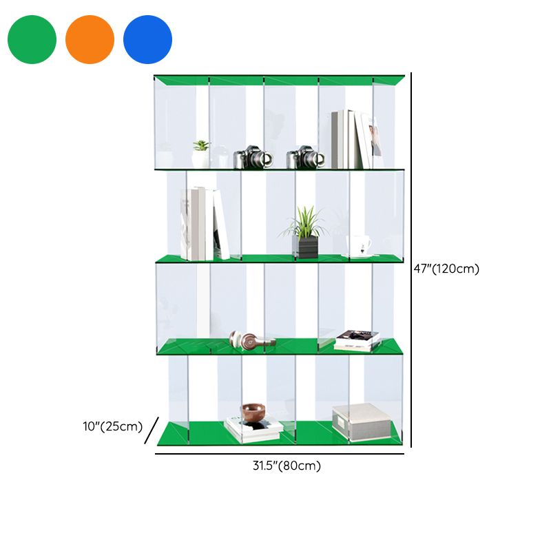 Scandinavian Standard Bookshelf Acrylic Open Back Bookcase with Shelves