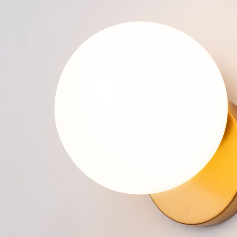 Minimalism Style Glass Ball Sconce Light Fixtures One Head Wall Lamp for Bedroom