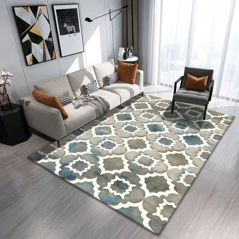 Minimalistisch tapijt industrieel waterverfprint tapijt Living Room Polyester tapijt met niet-slipachter
