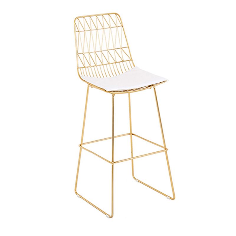 Contemporary Style Metal Armless Bar-stool PU Leather Counter Bar Stool for Kitchen