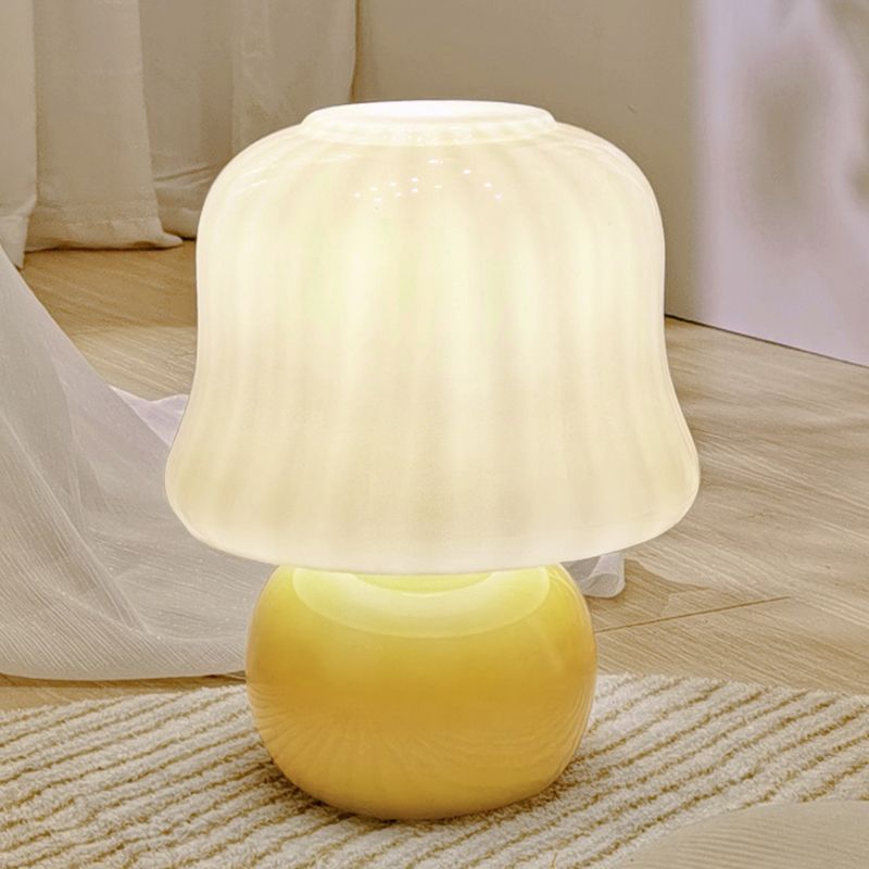 Light a bulloni da tavola moderna vetro giallo da scrivania da funghi per soggiorno camera da letto