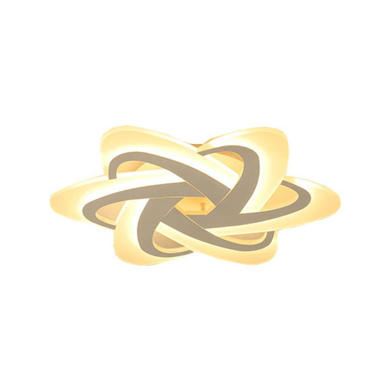 Acrylic Criss Cross Flush Mount Modernism White 18"/23" Wide LED Ceiling Light Fixture in Warm Light/White Light/Remote Control Stepless Dimming